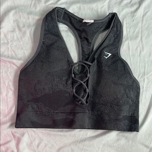 Gymshark Black Lace-Up Sports Bra